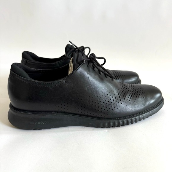 Cole Haan Mens 2.ZeroGrand Black Oxford Laser Wingtip Dress Shoes 13 main image 7